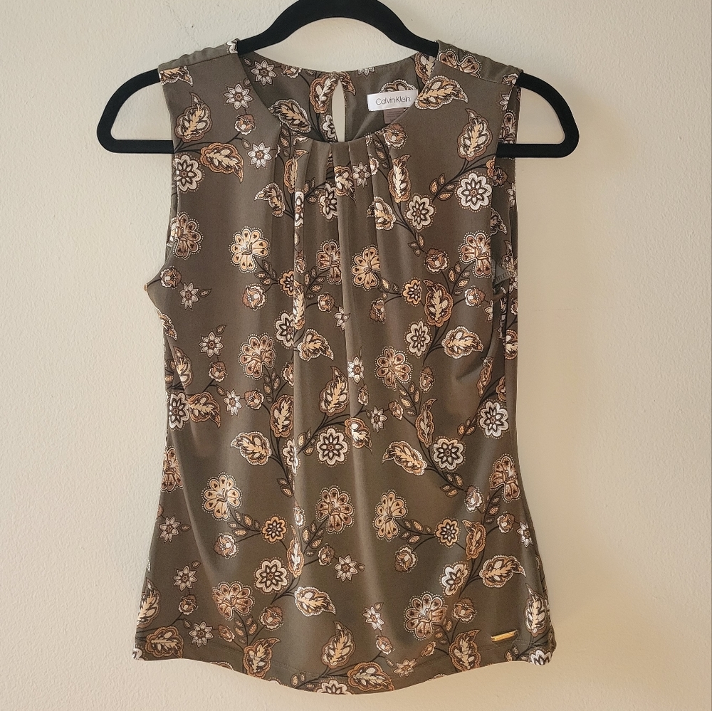 Forest Green Sleeveless Top - Calvin Klein